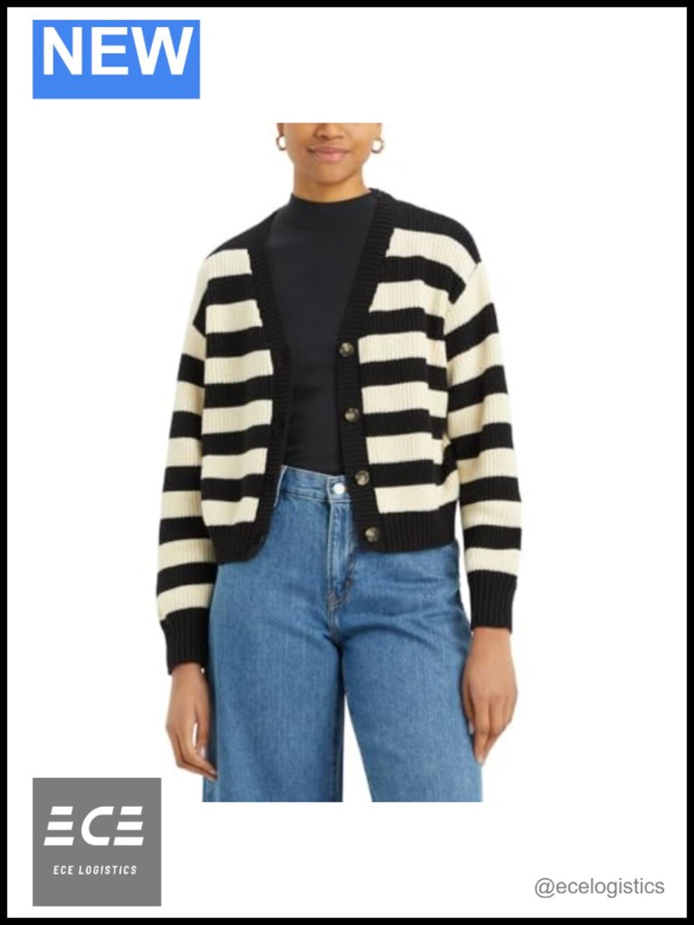 Women's Cozy Button Front Cardigan Long Sleeve Crew Neck Sweater